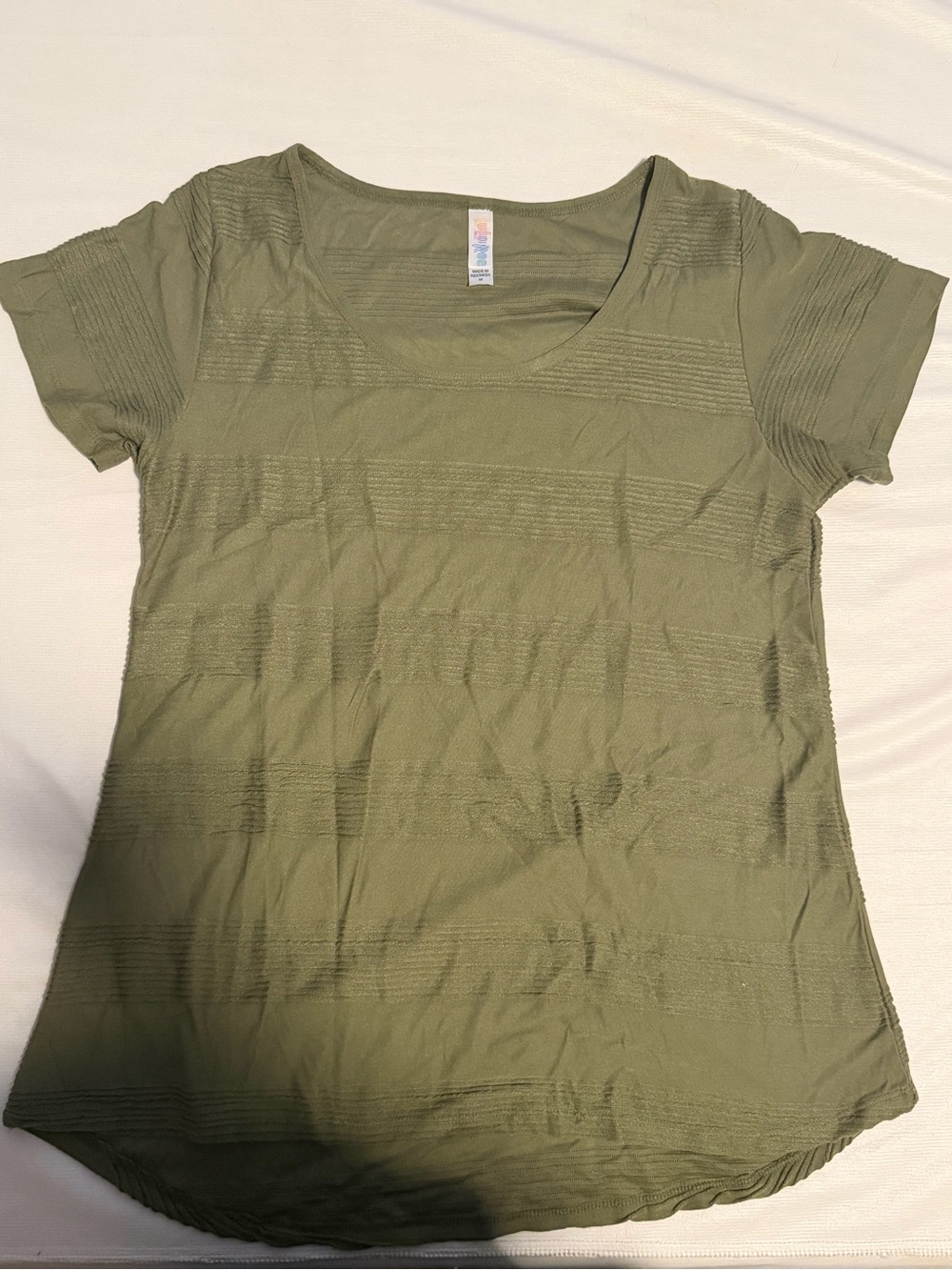 LuLaRoe Olive Green Short Sleeve Scoop Neck Top